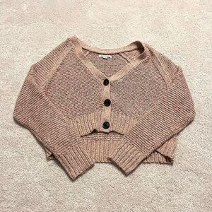 American eagle pale light pink button up cardigan sweater